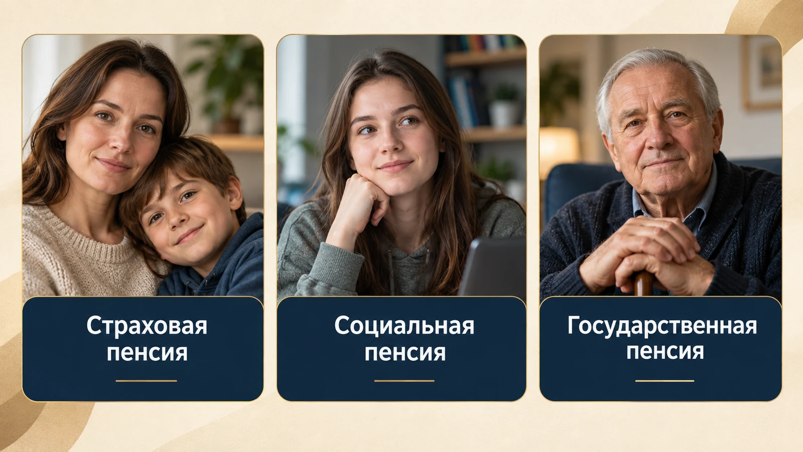 Инфографика с видами пенсии по потере кормильца