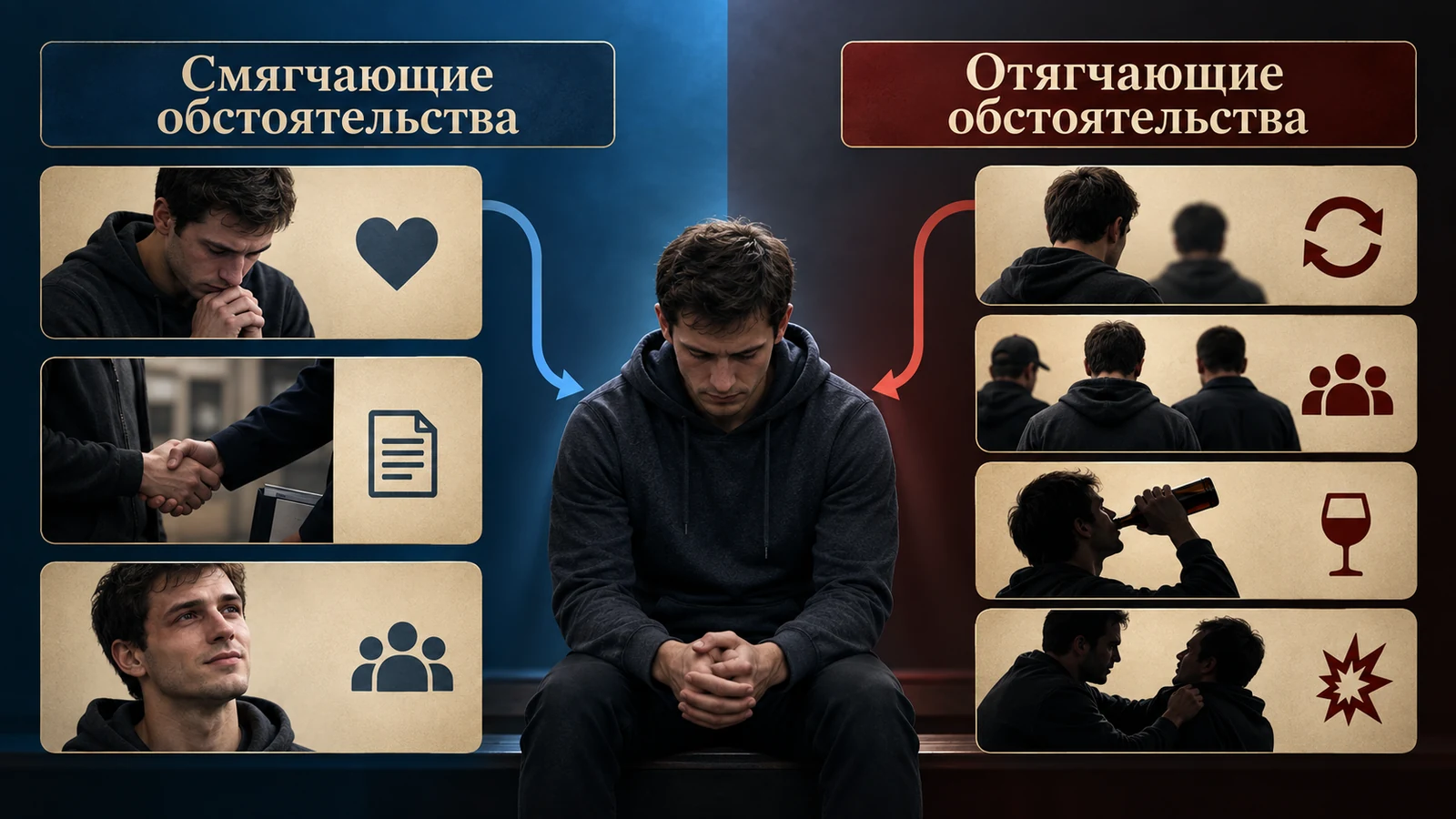 Инфографика о смягчающих и отягчающих обстоятельствах по статье 228 УК РФ